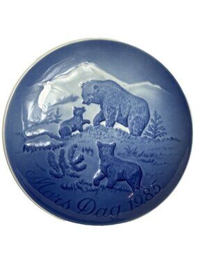 Vintage Bing & Grondahl 1985 Mothers Day Plate B&G Bear and Cubs